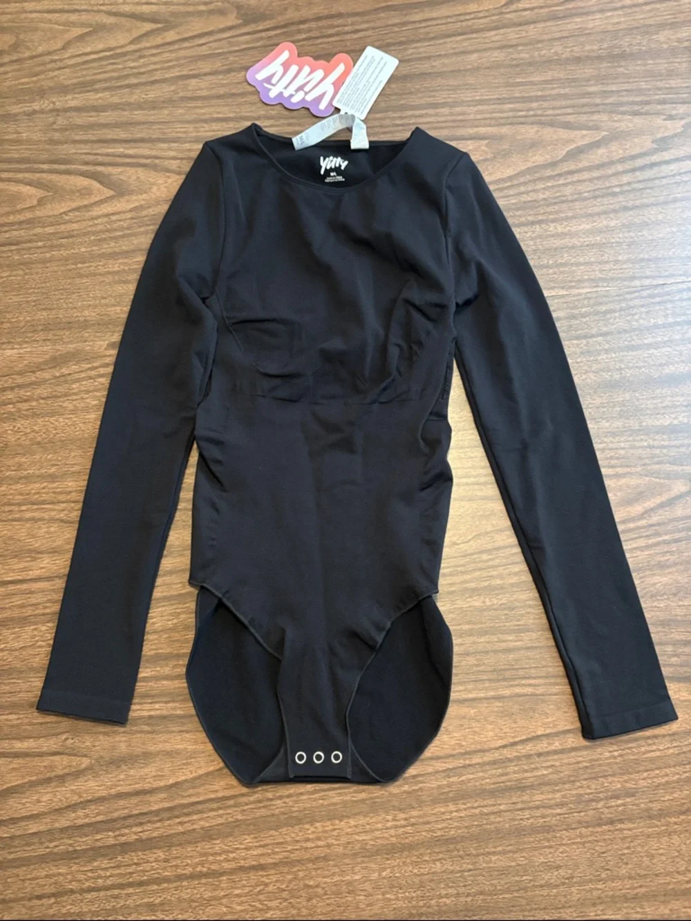 NEW YITTY Medium Large Black Nearly Naked Shaping Long Sleeve Bodysuit NWT